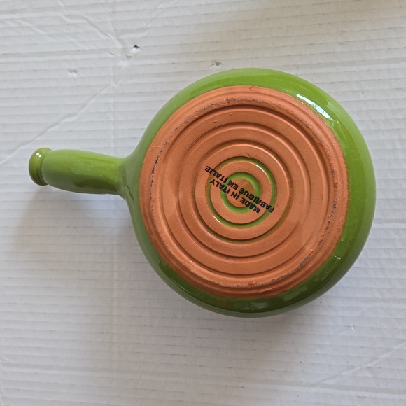 Fabrique EN Italie De Silva Made in Italy Stoneware Soup Bowl with Handle Green - Picture 6 of 11